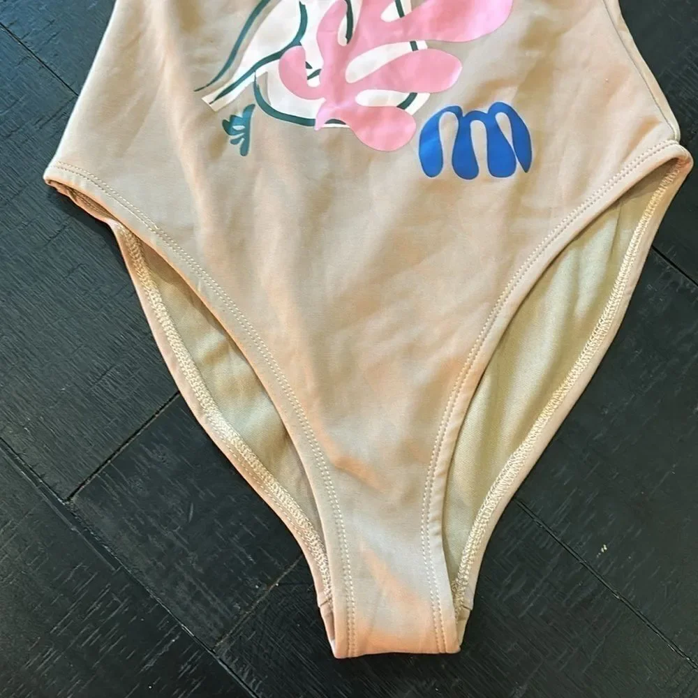 NWT Pomelo Rare Woman Graphic Beach Theme One Piece Swimsuit XS​​​​​​​​​​​​